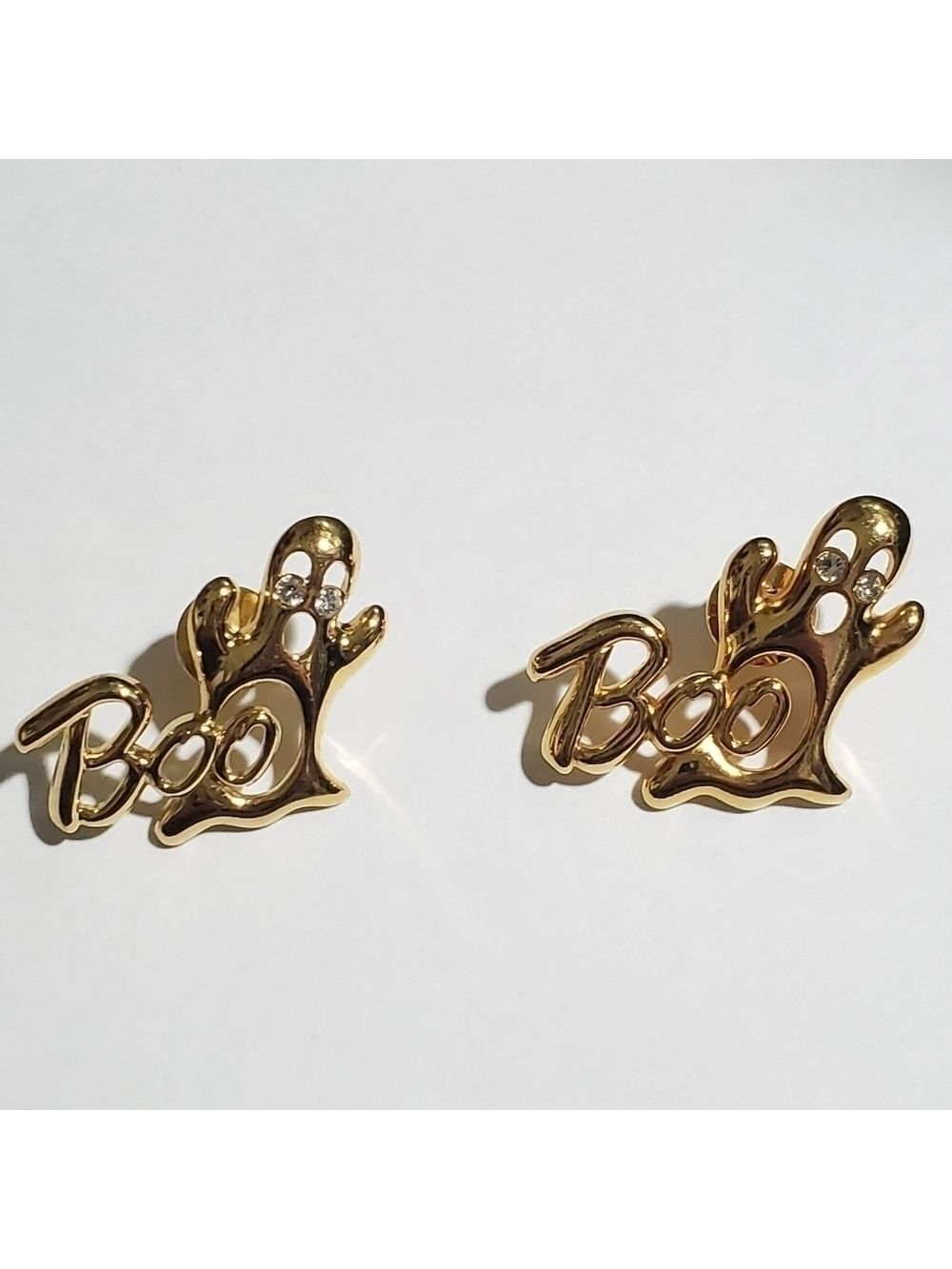 VTG 2 Ghost BOO Avon Brooches Twins keep & share Best friends Goldtone Halloween